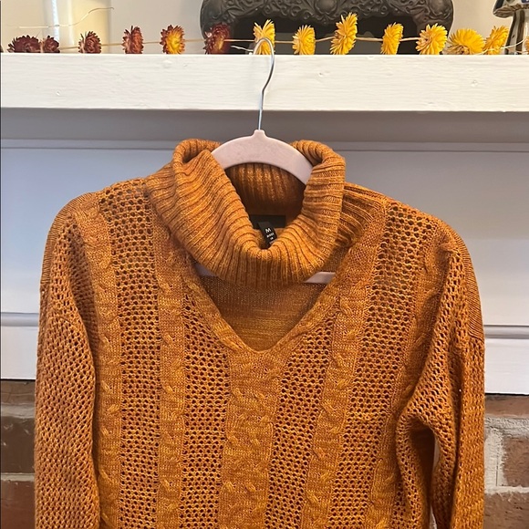 Allison Brittney Cowl Neck Sweater - Warm Orange - Picture 2 of 6